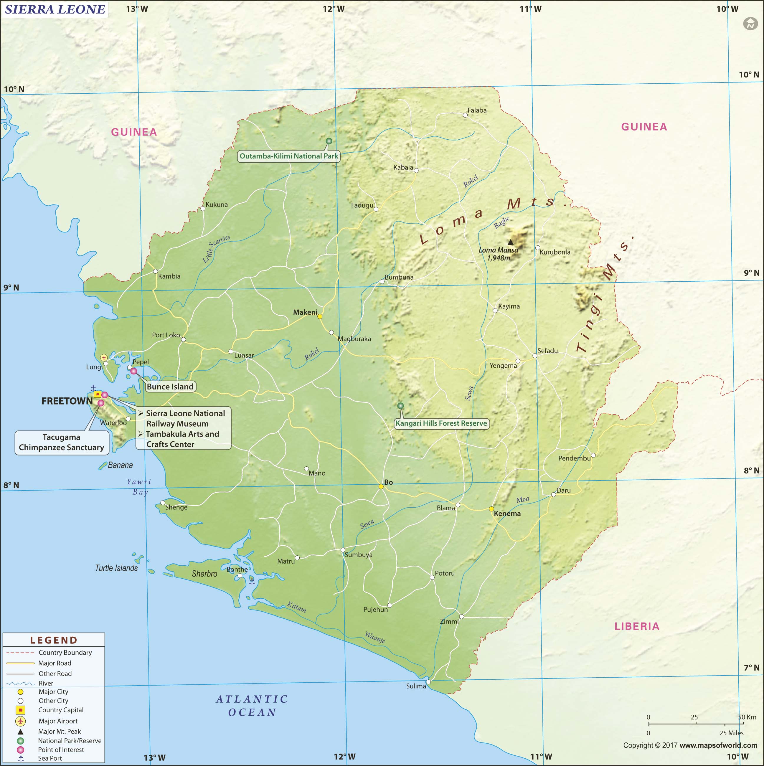 Sierra Leone Wall Map By Maps Of World - Mapsales