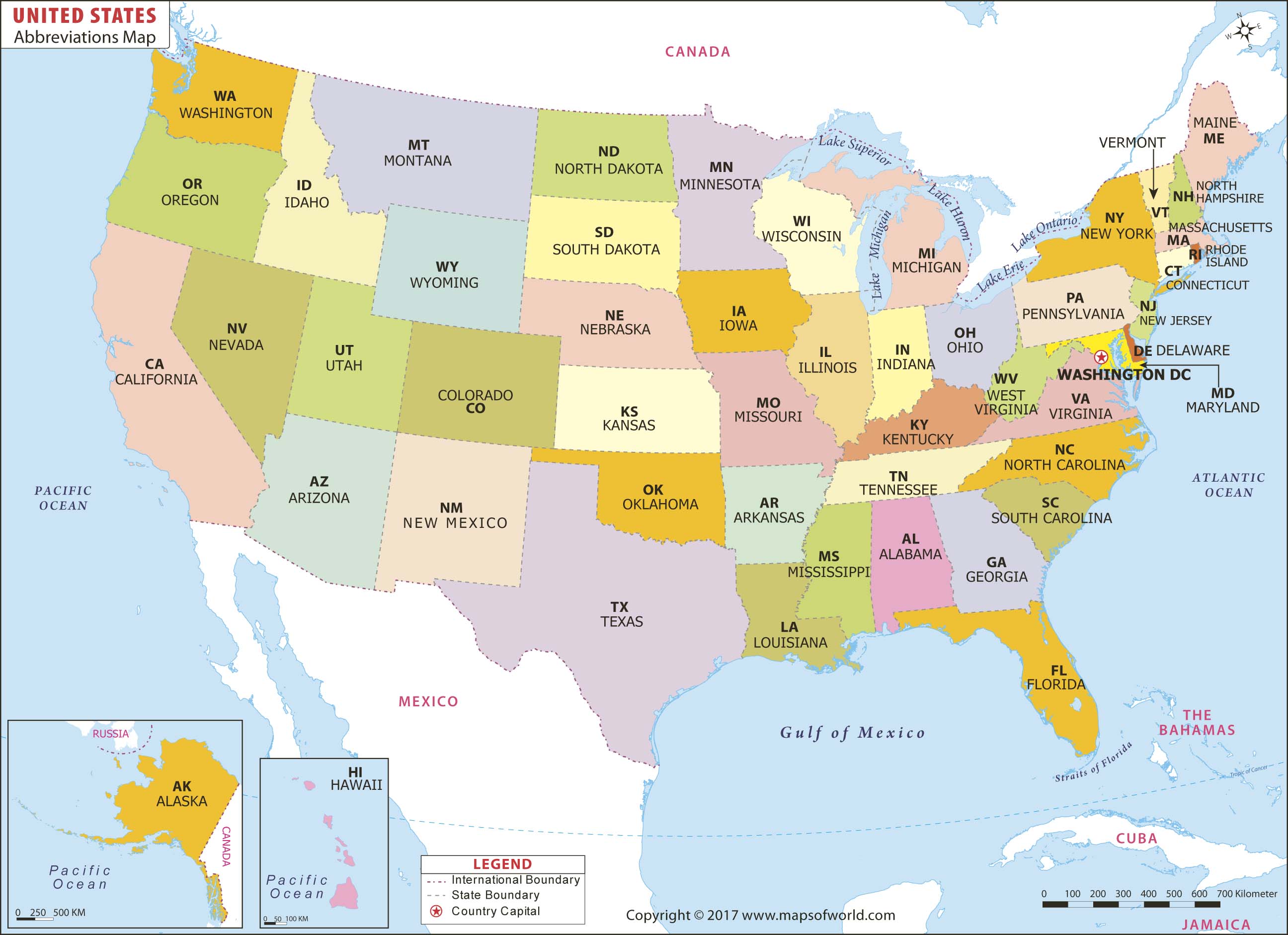 united-states-abbreviations-wall-map-by-maps-of-world-mapsales