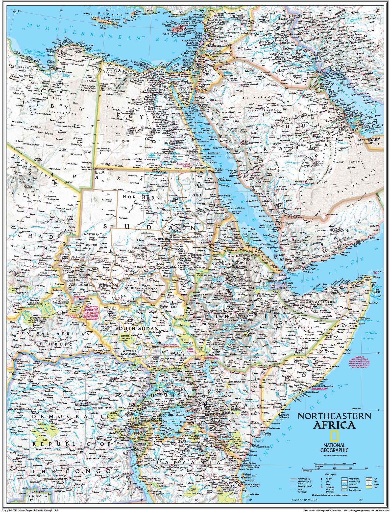 Northeastern Africa Wall Map By National Geographic Mapsales 9227