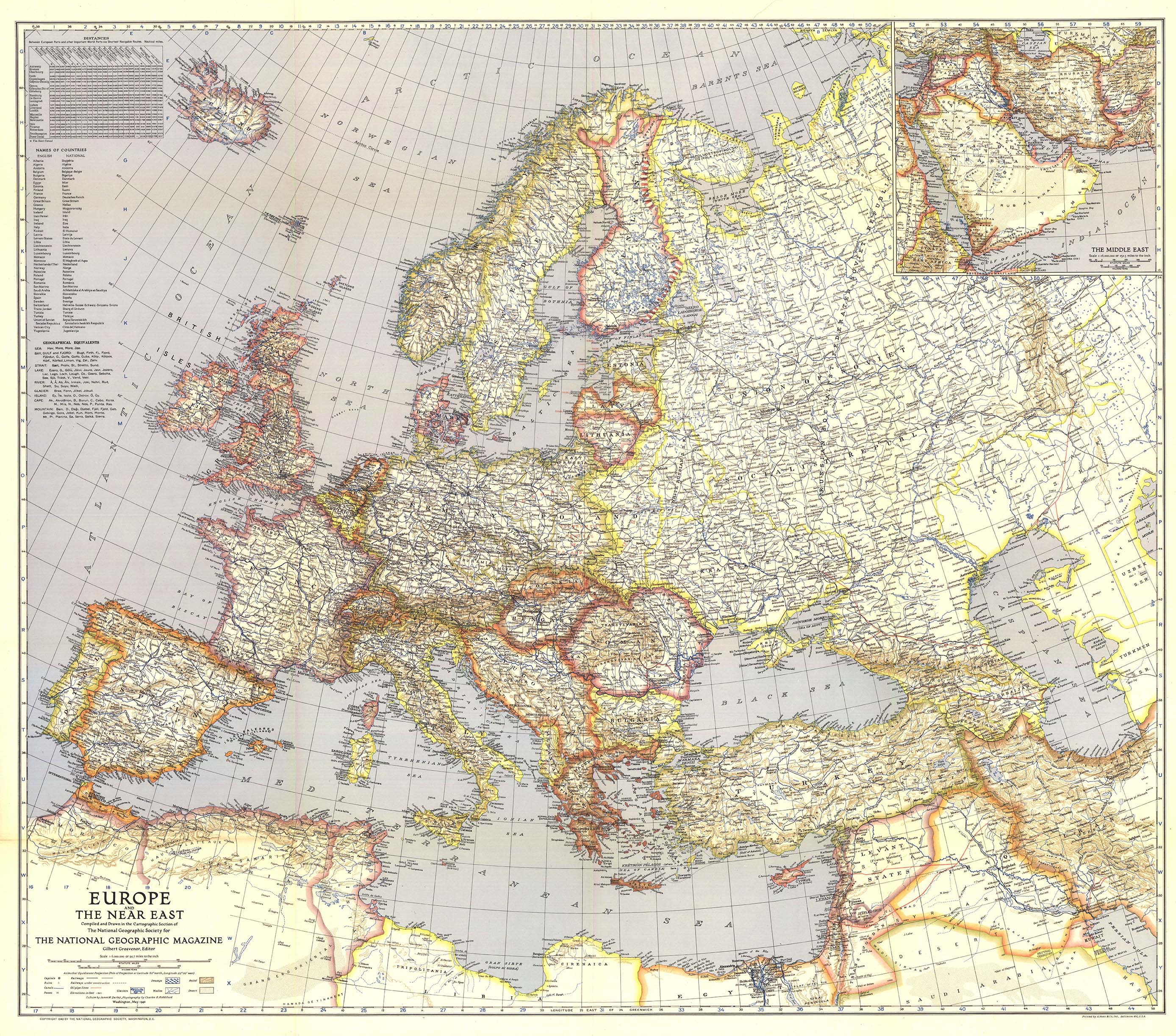 Europe 1940 Wall Map by National Geographic - MapSales