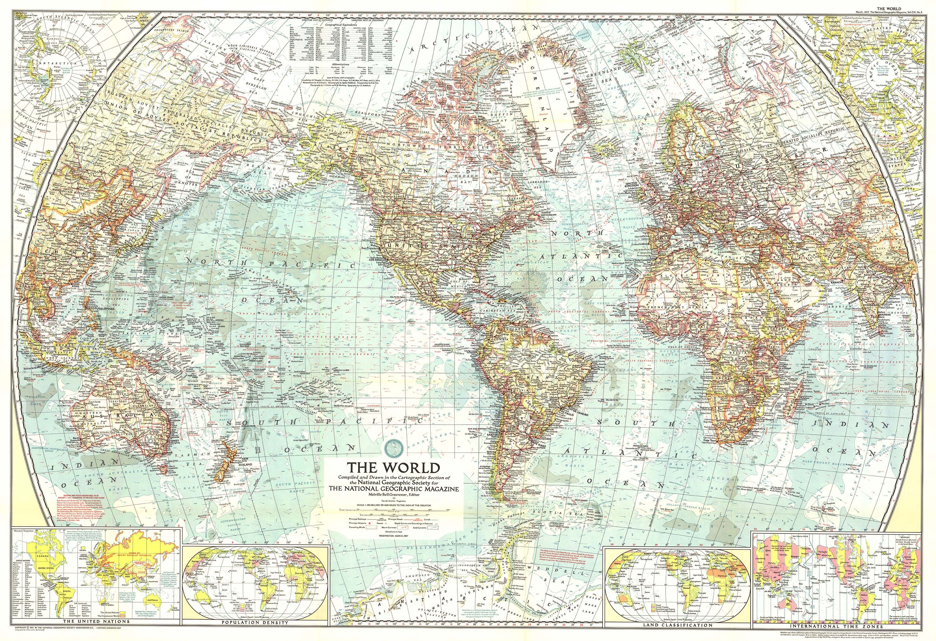 1957 World Map 