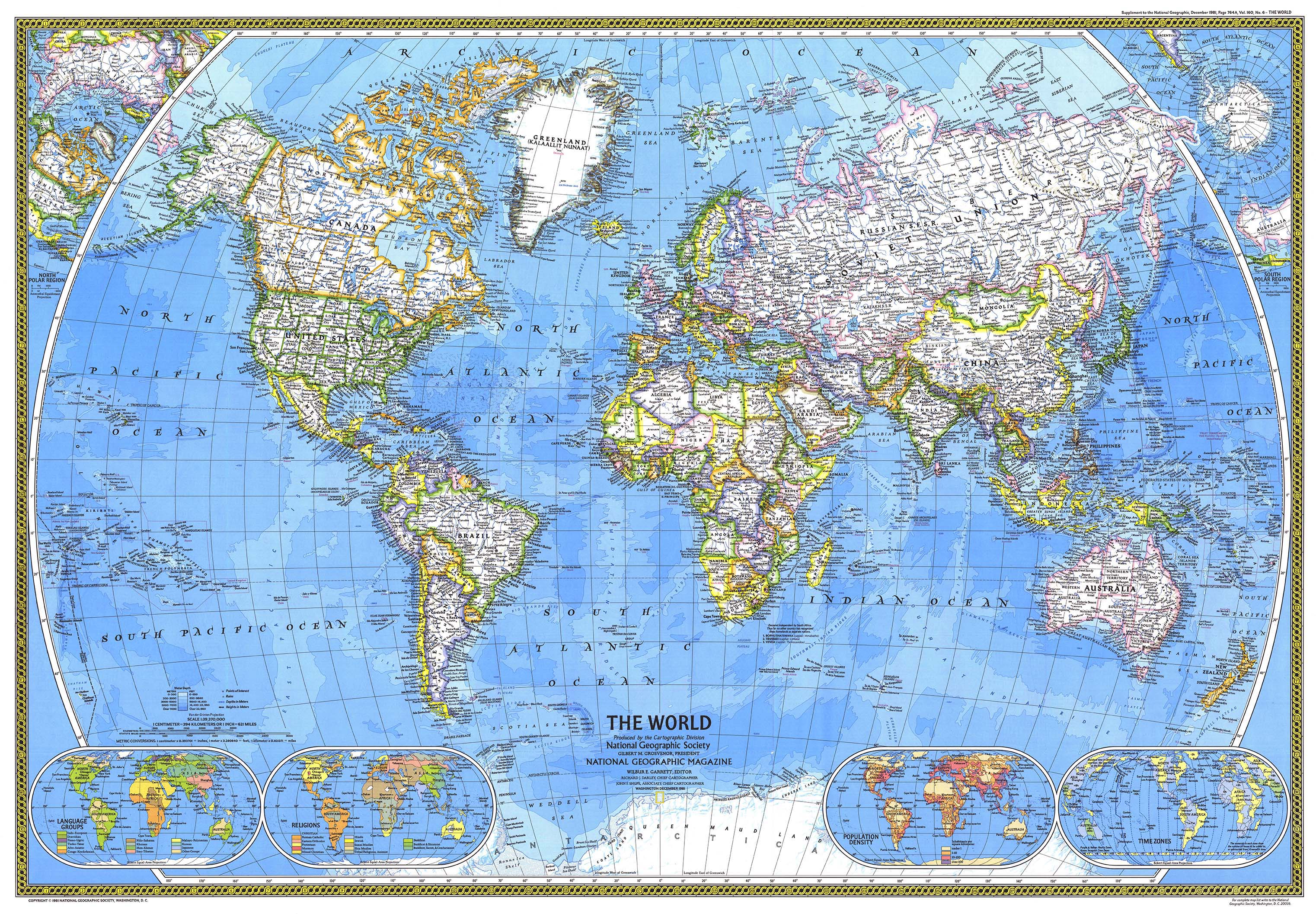 The World 1981 Wall Map by National Geographic - MapSales