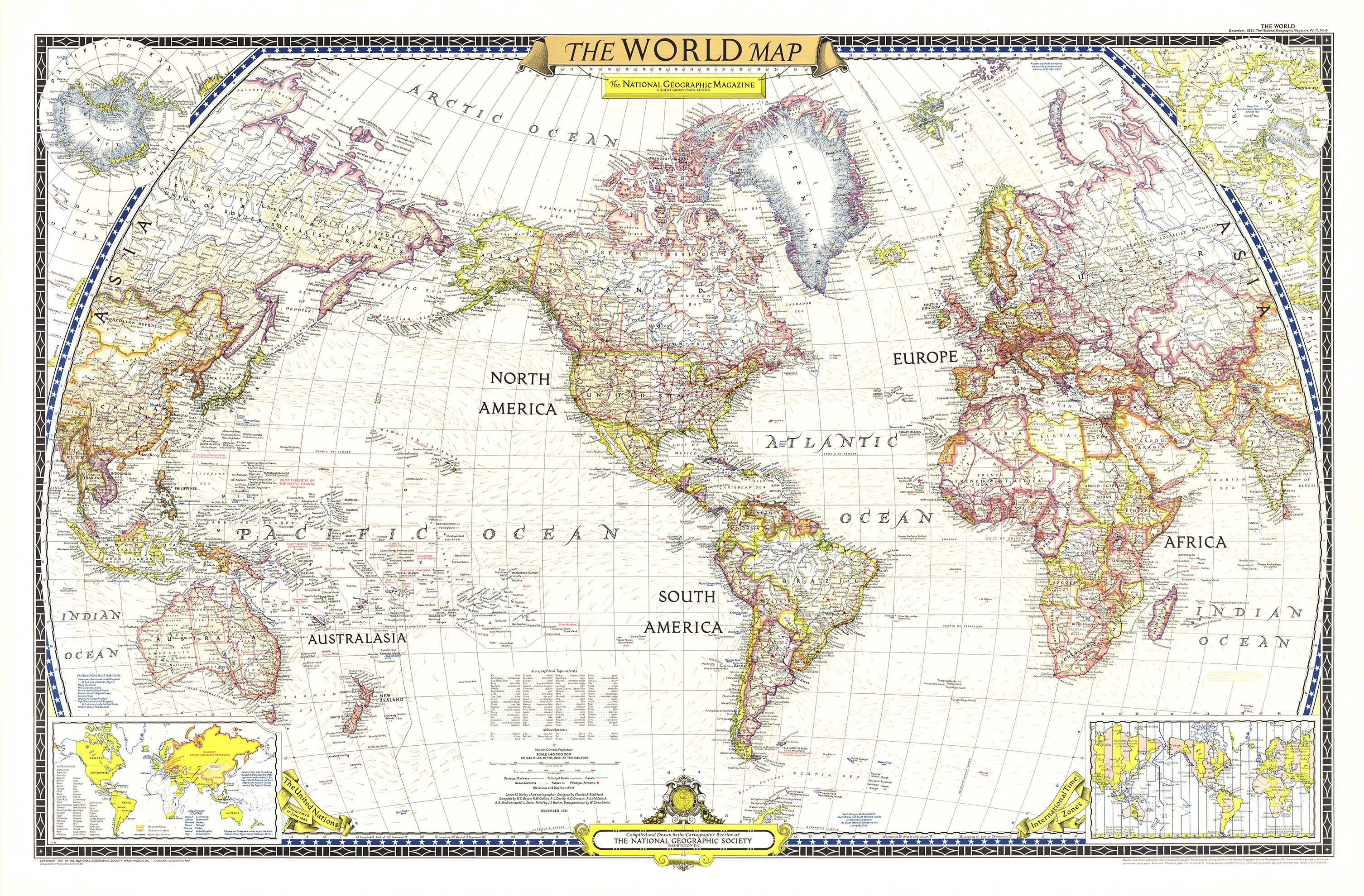 The World 1951 Wall Map by National Geographic - MapSales