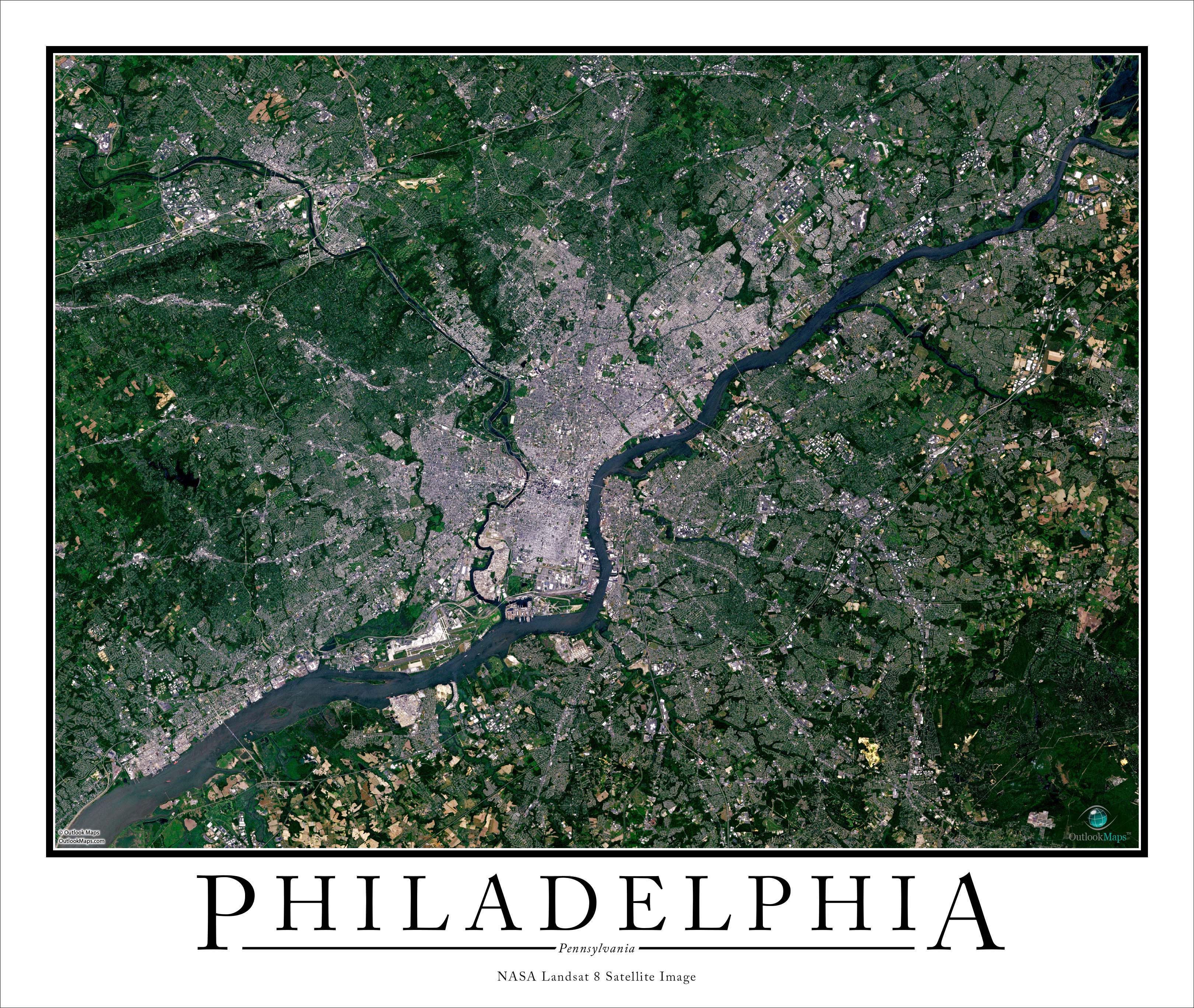 Philadelphia Wall Map By Outlook Maps MapSales   Philadelphia 