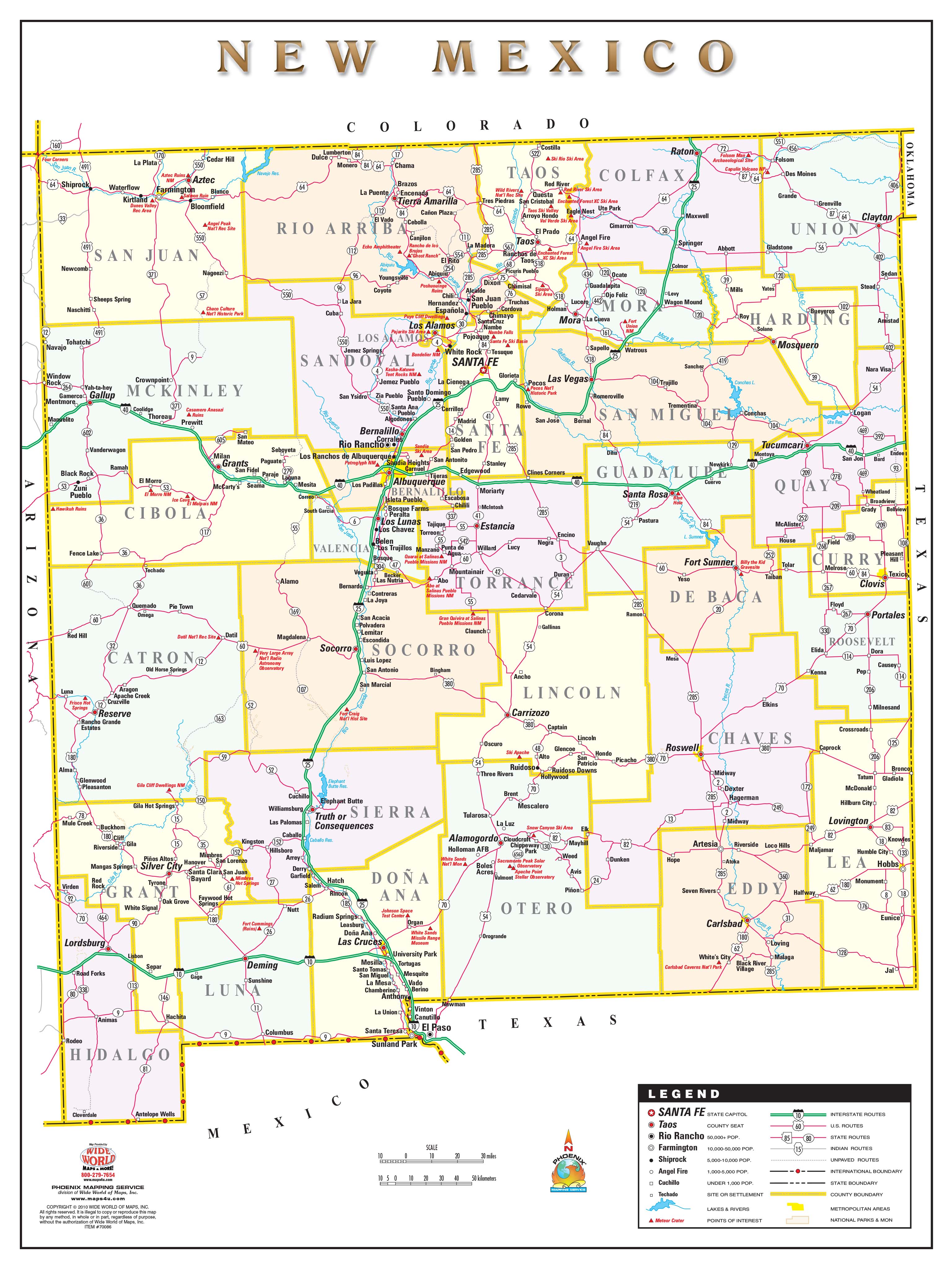 New Mexico Wall Map by Wide World of Maps - MapSales