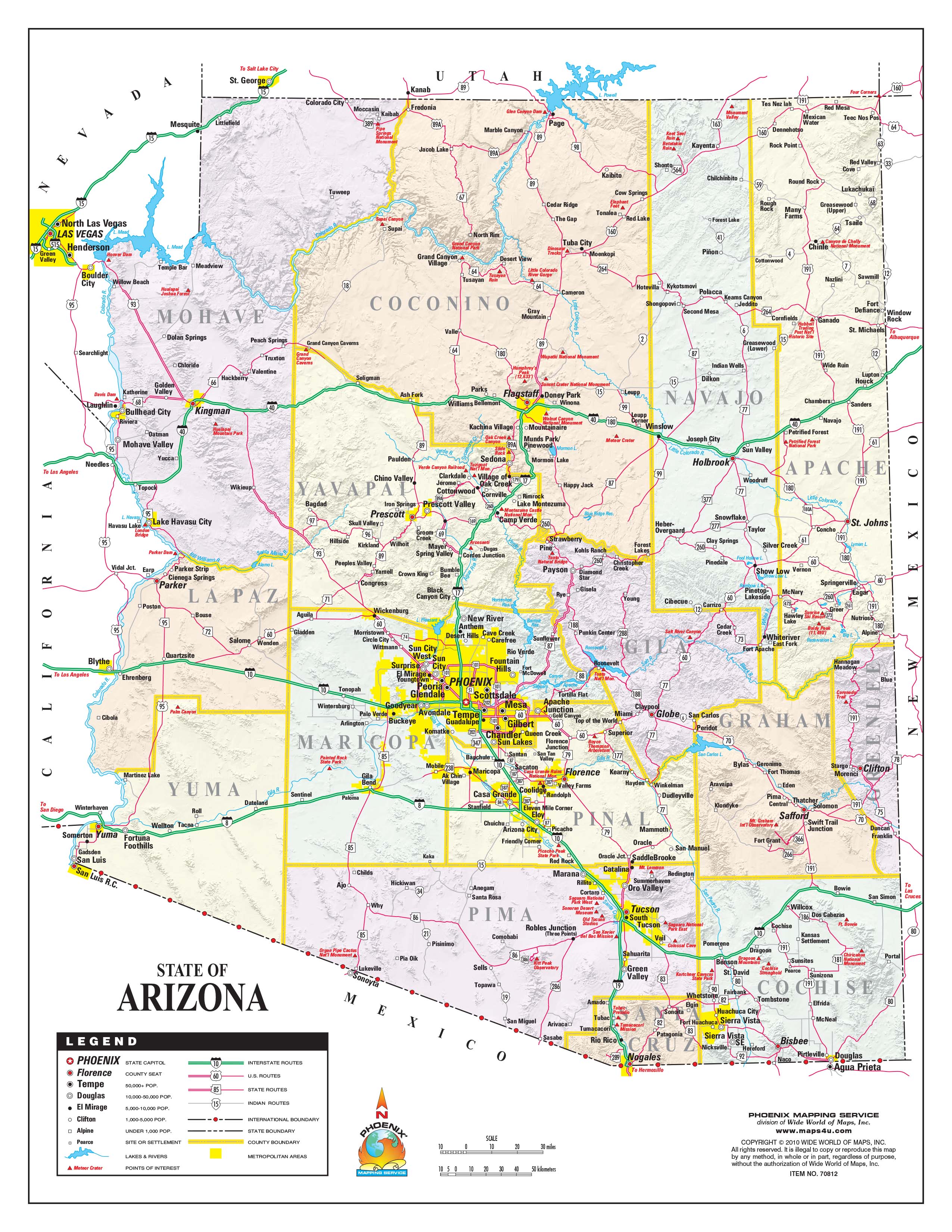 Arizona Wall Map By Wide World Of Maps - Photos