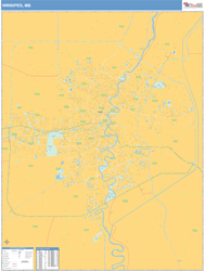 Winnipeg Wall Map Basic Style 2025