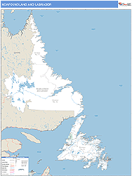 Newfoundland Labrador Wall Map Basic Style 2024