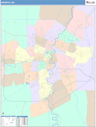 Winnipeg Wall Map Color Cast Style 2025