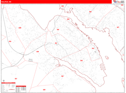 Halifax Wall Map Red Line Style 2025