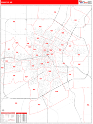 Winnipeg Wall Map Red Line Style 2025