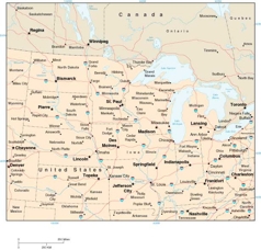 North Central US Regional Wall Map