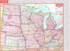 North Central United States Regional Wall Map