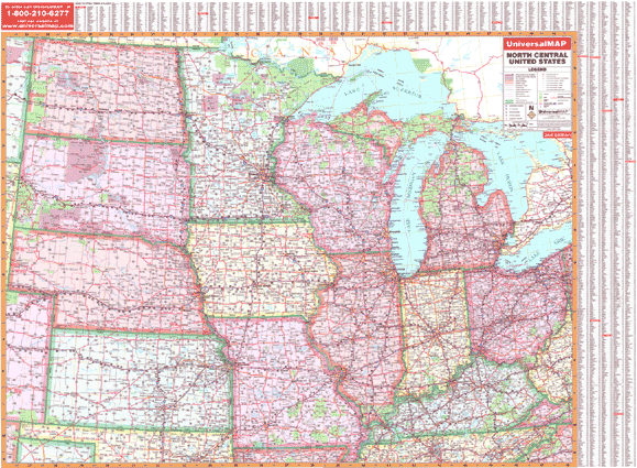 Universal North Central US Map