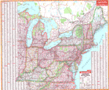 Northeast US Regional Wall Map