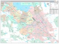 South Bay Silicon Valley Metro Area Wall Map Zip Code