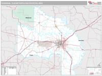 Texarkana Metro Area Wall Map Zip Code