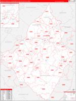 Charlottesville Metro Area Wall Map