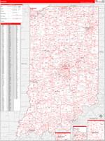 Indiana Wall Map Zip Code