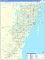 Miami Dade, Fl Wall Map