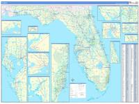 Florida Wall Map Zip Code