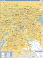 Dallas, Tx Carrier Route Wall Map