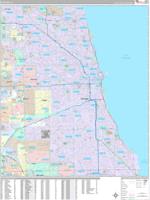Chicago Wall Map Zip Code