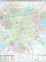 Dallas, Tx Carrier Route Wall Map