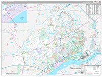 Delaware, Pa Wall Map Zip Code