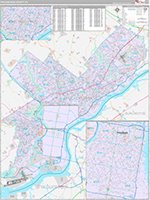 Philadelphia, Pa Wall Map Zip Code