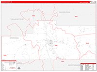 Grenada, Ms Carrier Route Wall Map