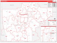Sangamon, Il Carrier Route Wall Map