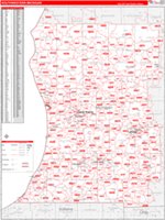 Michigan South Western Wall Map