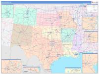 Us South Central 2 Regional Wall Map