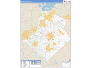 Gwinnett County Wall Map Zip Code Basic Style 2009