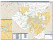 Allegheny County Wall Map Zip Code Basic Style 2009