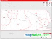 Corson County Wall Map Zip Code Red Line Style 2009