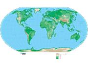 Europe Centered Physical Robinson Wall Map