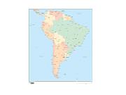 South America Continent Wall Map