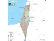 Israel and Palestine Wall Map