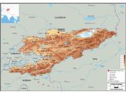 Kyrgyzstan Physical Wall Map