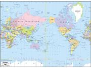 Pacific-Centered World Political Wall Map Pacific-Centered World Political Wall Map