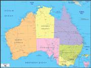 Australia Political Wall Map Australia Political Wall Map