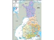 Finland Political Wall Map