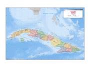 Cuba Political Wall Map Cuba Political Wall Map