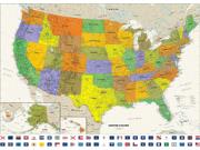 Contemporary USA
                                                         with Flags Wall Map