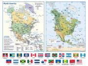 North America Flags Wall Map North America Flags Wall Map