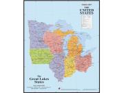 Great Lakes Wall Map Great Lakes Wall Map