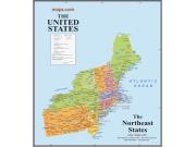 Northeast States Wall Map Northeast States Wall Map