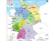 Germany Political Wall Map Germany Political Wall Map